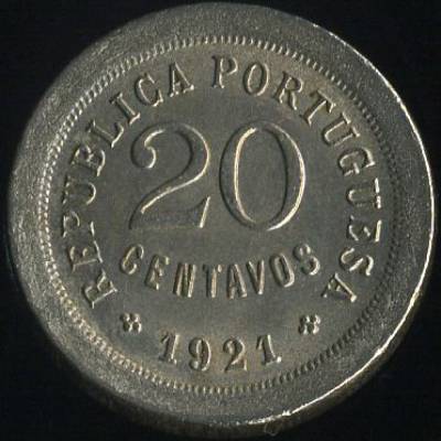 20 Centavos 1921 - Cupro-Níquel -  (MBC+) - 