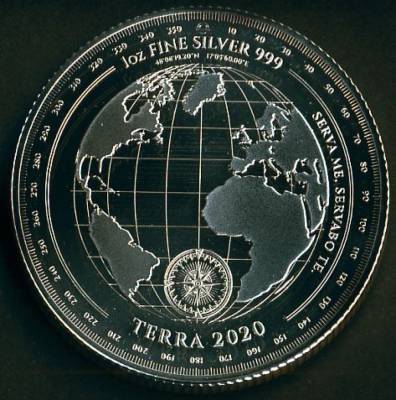 TOKELAU - 5 DOLARES (TERRA 2020) 1 ONÇA PRATA - 2020 - SOBERBA