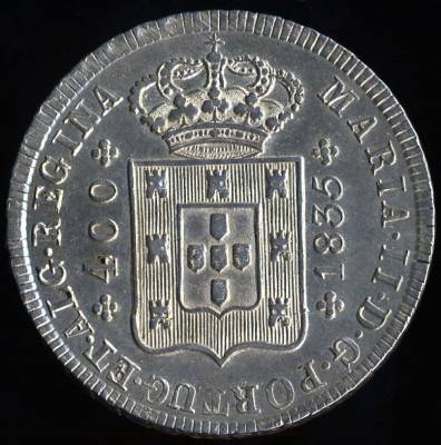 D. MARIA II - Cruzado novo 1835 - Prata - BELA -