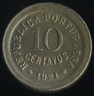 10 Centavos 1921 - Cupro-Níquel -  (MBC+) - 