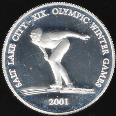 MONGOLIA - 500 Tugrik (2001) - XIX Jogos Olímpicos Inverno - PRATA - PROOF -