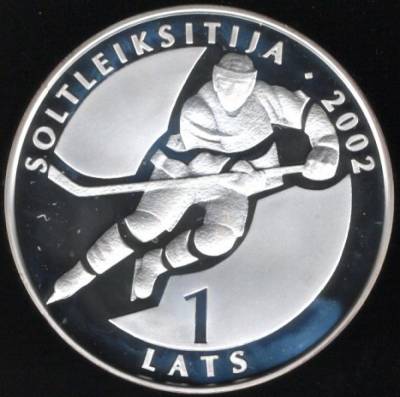 LETÓNIA - 1 LATS (2001) XIX Jogos Olímpicos Inverno 2002 - PRATA - PROOF -