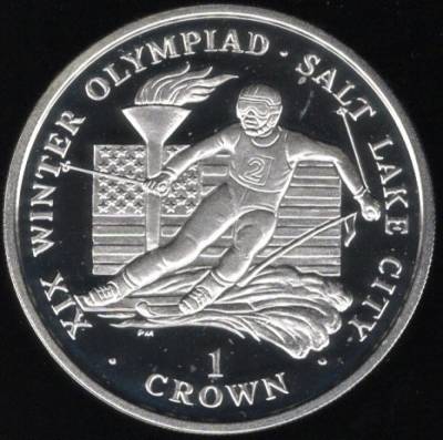 ILHA DO HOMEN - 1 Crown (2002) - XIX Jogos Olímpicos - PRATA - PROOF -