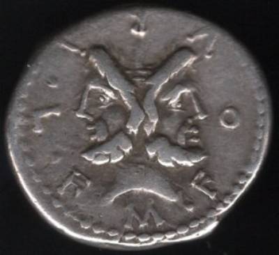 República Romana, FURIA 18, (119 a.C.) Denário em prata - MBC (VENDIDA)