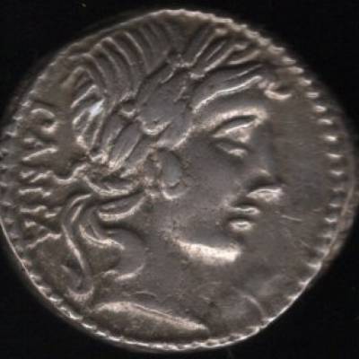 República Romana, VIBIA 2, (90 a.C.) Denário em prata - MBC+ (VENDIDA)