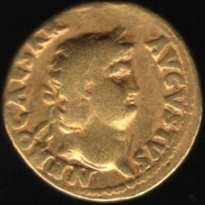 IMPÉRIO ROMANO - NERO (54-68) - ÁUREO em ouro - (IVPPITER CVSTOS) BC+ (VENDIDA)