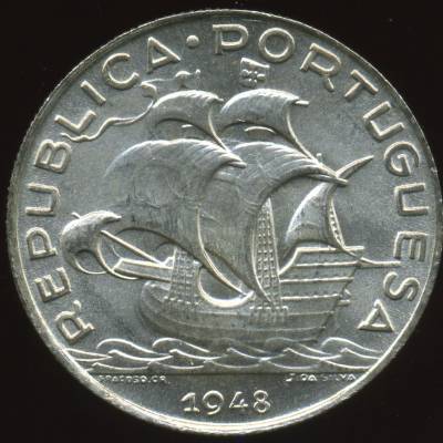 5 Escudos 1948 em Prata - Soberba