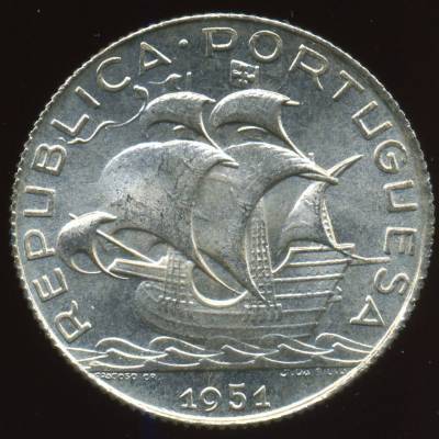 2$50 Escudos 1951 em Prata - Soberba