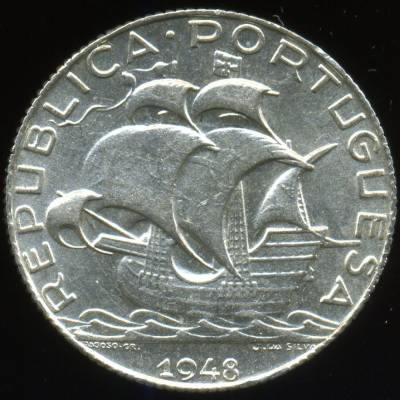 2$50 Escudos 1948 em Prata - Bela à Soberba