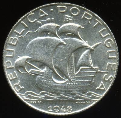 2$50 Escudos 1948 em Prata - Bela à Soberba