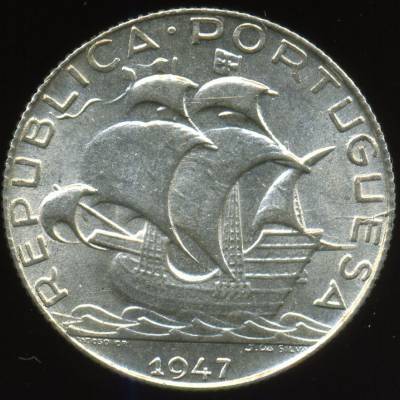 2$50 Escudos 1947 em Prata - Bela à Soberba