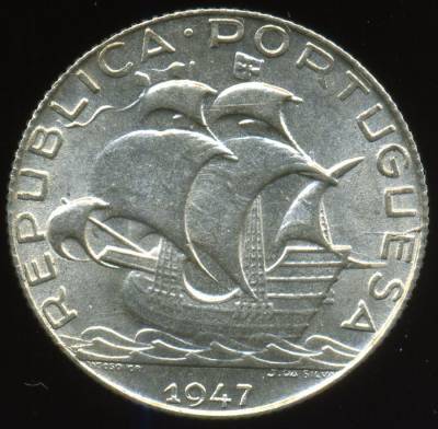 2$50 Escudos 1947 em Prata - Bela à Soberba