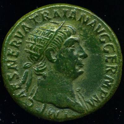 Império Romano - TRAJANO, (98-117) - Dupondio em bronze - MBC - (VENDIDA) -