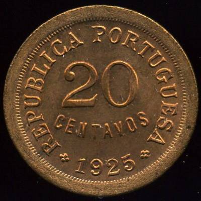 20 Centavos 1925 - bronze -  (SOBERBA) - 