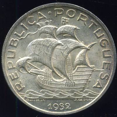 República Portuguesa - 10 Escudos 1932 - Prata - BELA à SOBERBA 